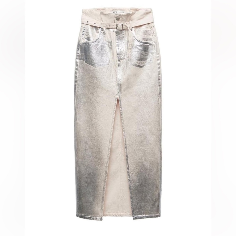 Zara Silver Maxi Skirt